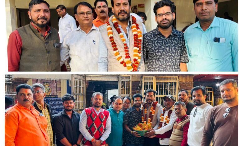 Bilaspur News:– प्रेस क्लब अध्यक्ष अजीत मिश्रा का रतनपुर में आतिशी स्वागत, महामाया दर्शन को पहुंचे